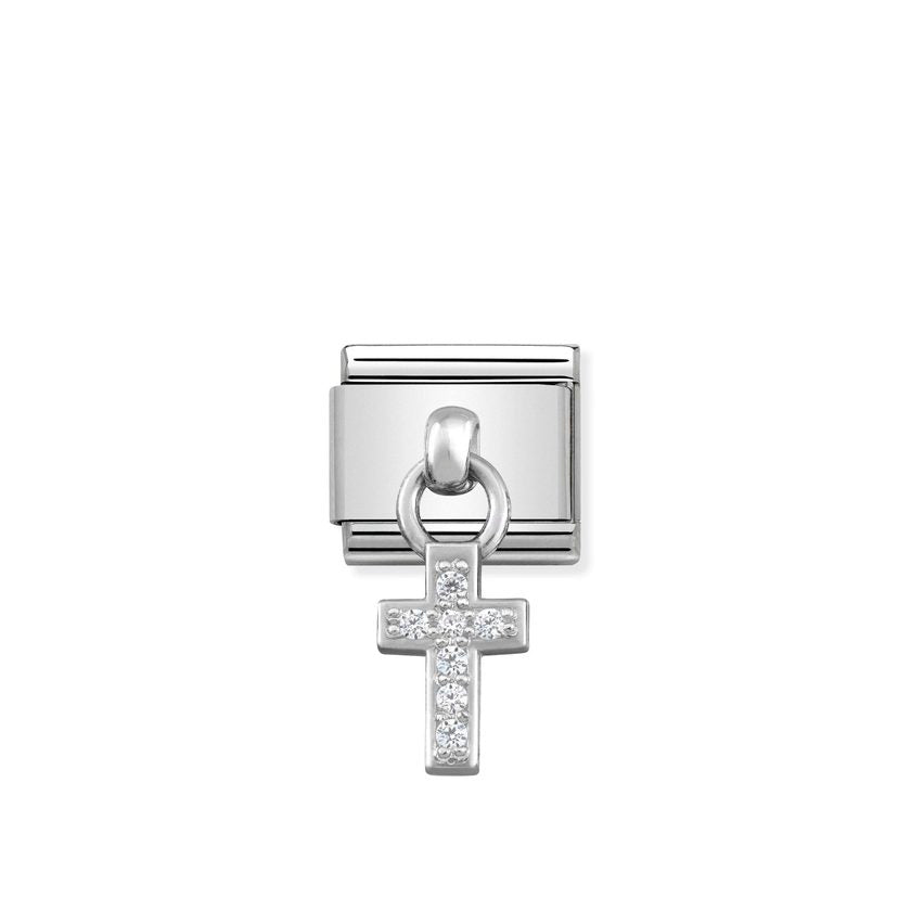 Nomination Composable Classic CHARMS Edelstahl und Silber 925 (04_Kreuz) 331800/04