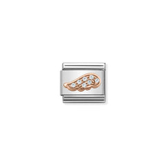 Nomination COMPOSABLE CLASSIC SYMBOLE  aus Edelstahl, mit 9Kt Rosegold veziert (05_Fluegel) 430302/05