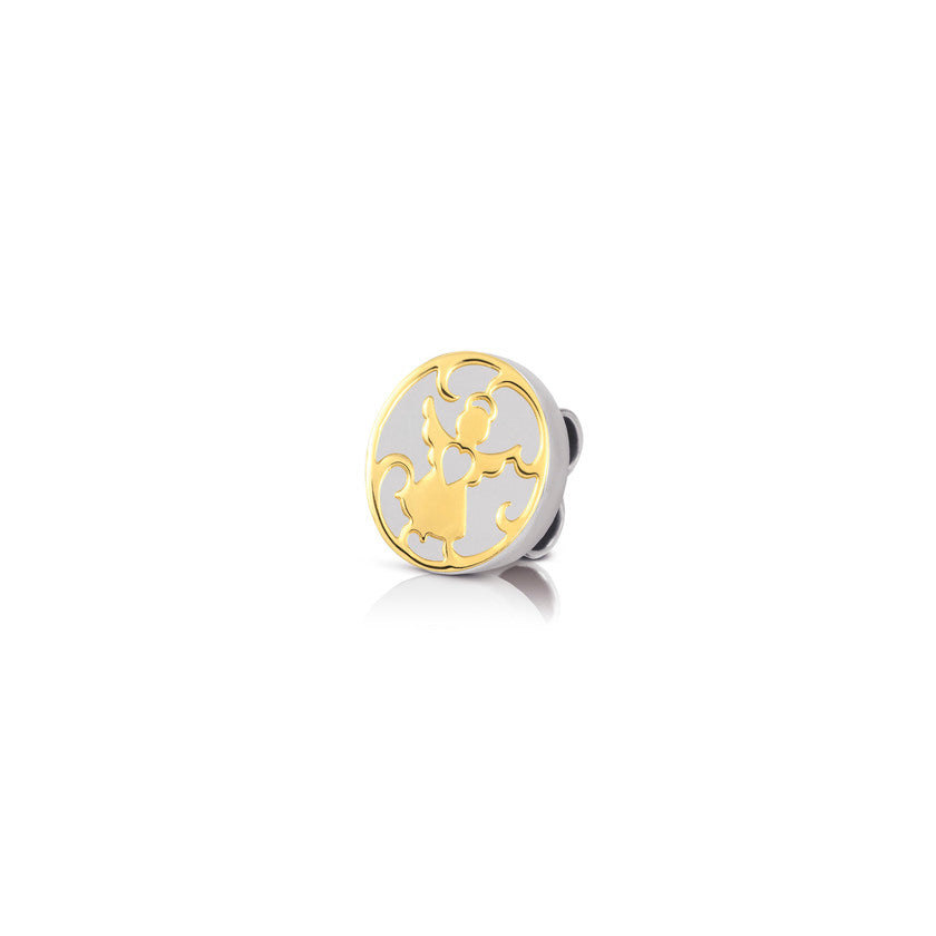 Nomination MYBONBONS Plakette aus Stahl mit goldenen SYMBOLEN (018_Angel Elegance) 065082/018