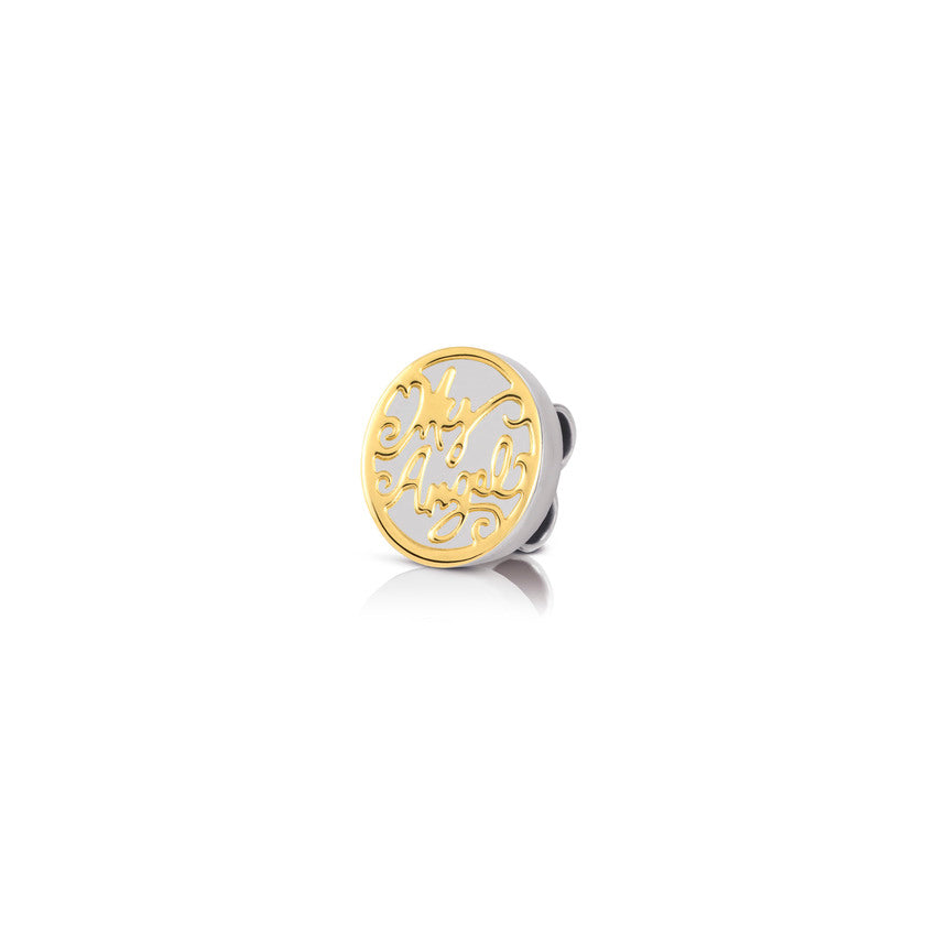 Nomination MYBONBONS Plakette aus Stahl mit goldenen SYMBOLEN (019_My angel Elegance) 065082/019