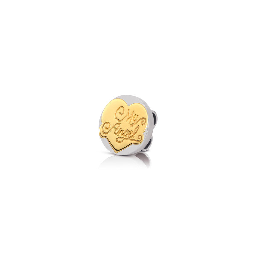 Nomination MYBONBONS Plakette aus Stahl mit goldenen SYMBOLEN (021_Herz my angel) 065082/021