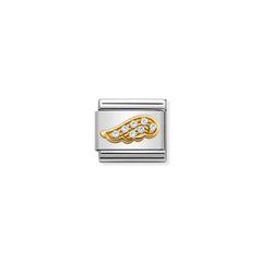 Nomination Comp, Classic FUN 1 Edelstahl, 18k gold und CZ, (32_Weisse Fluegel) 030322/32