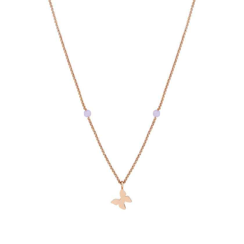 Nomination BELLA Halskette aus Silber 925, Schmucksteine und Cubic Zirconia (LANG) (011_Schmetterling und  rose Gold) 142642/011