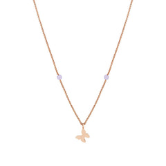 Nomination BELLA Halskette aus Silber 925, Schmucksteine und Cubic Zirconia (LANG) (011_Schmetterling und  rose Gold) 142642/011