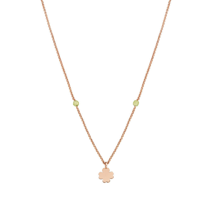 Nomination BELLA Halskette aus Silber 925, Schmucksteine und Cubic Zirconia (LANG) (015_Klee und rose Gold) 142642/015