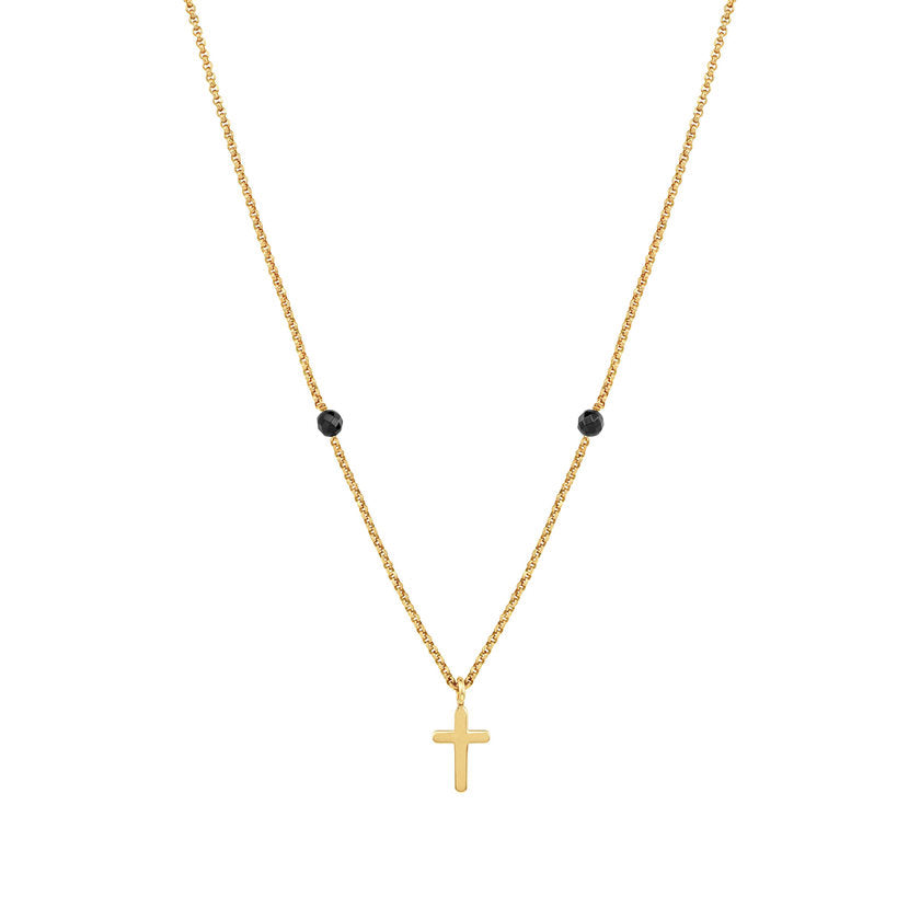 Nomination BELLA Halskette aus Silber 925, Schmucksteine und Cubic Zirconia (LANG) (017_Kreuz und Gold) 142642/017