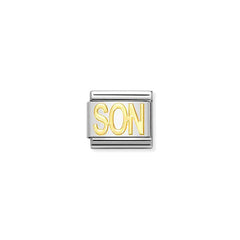 Nomination Composable Classic SCHRIFTZUGE Edelstahl und 18K-Gold (26_SON) 030107/26