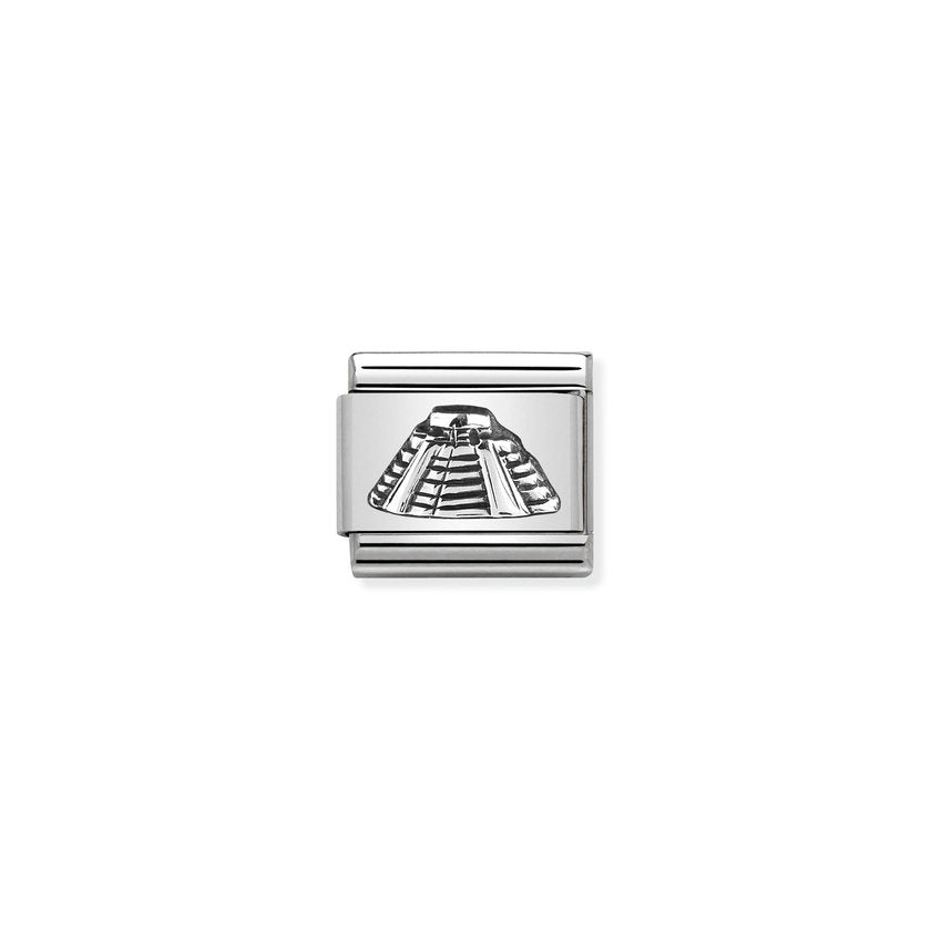 Nomination Composable Classic MONUMENTS RELIEF acciaio e argento 925 (07_Maya-Pyramide) 330105/07
