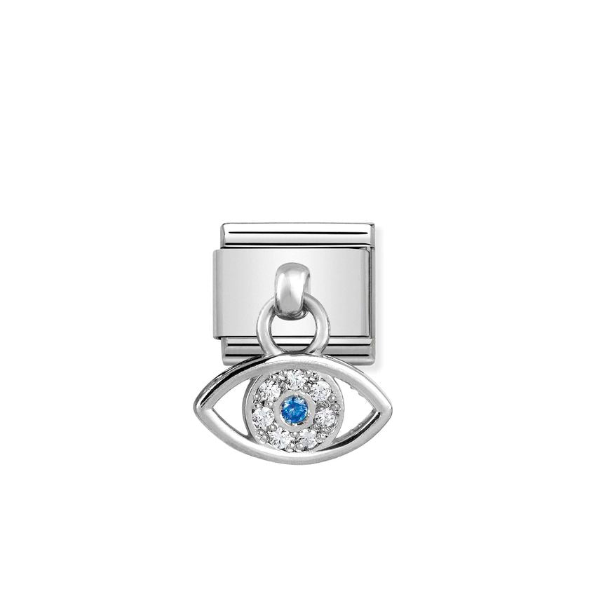 Nomination Composable Classic CHARMS Edelstahl und Silber 925 (22_Griechisches Auge) 331800/22