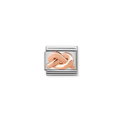 Nomination COMPOSABLE CLASSIC SYMBOLE RELIEF aus Edelstahl, mit 9Kt Roseold verziert, (01_Knoten) 430106/01