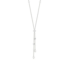 Nomination BELLA Halskette aus 925er Silber, mit Cubic Zirkonia und Perlen verziert (YPSILON, LANG) (010_(Silber)) 142659/010
