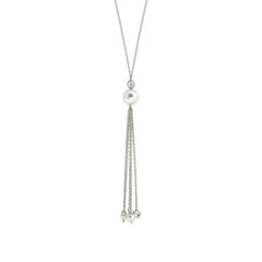 Nomination BELLA Halskette aus 925er Silber, mit Cubic Zirkonia und Perlen verziert (QUASTE) (010_(Silber)) 142661/010