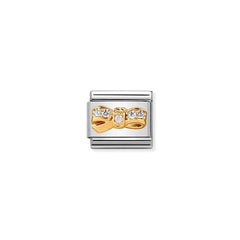 Nomination Comp, Classic FUN 1 Edelstahl, 18k gold und CZ, (33_Schleife CHERIE) 030322/33