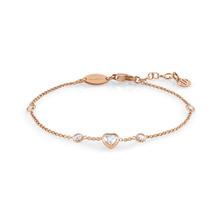 Nomination Armband BELLA in 925er Silber und Cubic Zirkonia (002_Rose vergoldetes Herz) 142681/002