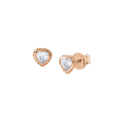 Nomination Ohrstecker BELLA in 925er Silber und Cubic Zirkonia (002_Rose vergoldetes Herz) 142687/002