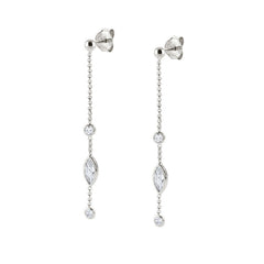 Nomination Ohrstecker mit Anhaenger BELLA in 925er Silber und Cubic Zirkonia (008_Silberne Schiffchen) 142688/008