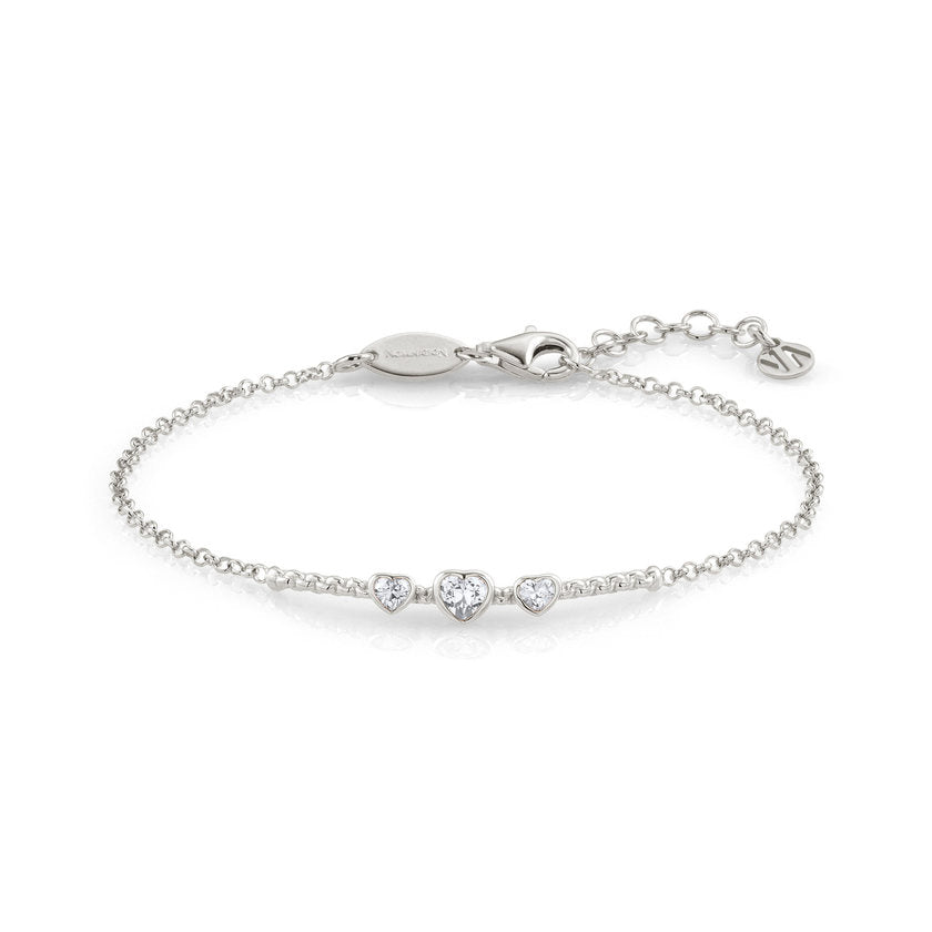 Nomination Armband BELLA mit Plakette in 925er Silber und Cubic Zirkonia (001_Silbernes Herz) 142682/001