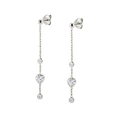 Nomination Ohrstecker mit Anhaenger BELLA in 925er Silber und Cubic Zirkonia (001_Silbernes Herz) 142688/001