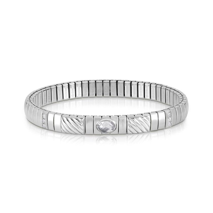 Nomination Armband XTE in Edelstahl, 925er Silber und Cubic Zirkonia (010_WEISS) 043332/010