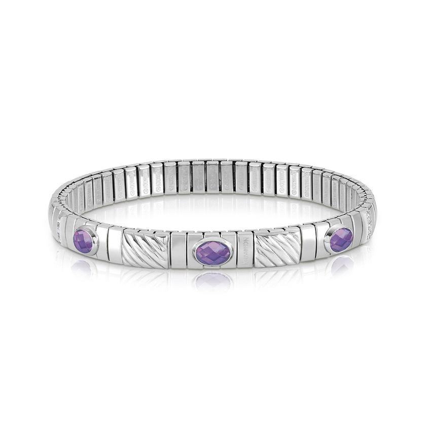 Nomination Armband XTE in Edelstahl, 925er Silber, cz und 3 Cubic Zirkonia (001_VIOLETT) 043333/001