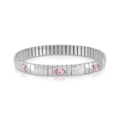 Nomination Armband XTE in Edelstahl, 925er Silber, cz und 3 Cubic Zirkonia (003_ROSA) 043333/003