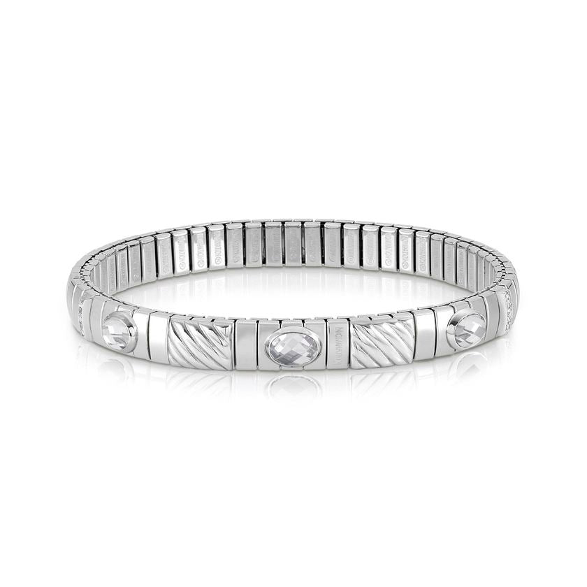 Nomination Armband XTE in Edelstahl, 925er Silber, cz und 3 Cubic Zirkonia (010_WEISS) 043333/010