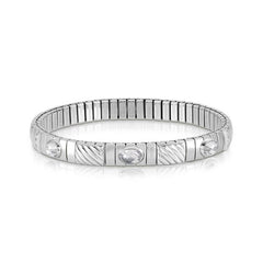 Nomination Armband XTE in Edelstahl, 925er Silber, cz und 3 Cubic Zirkonia (010_WEISS) 043333/010