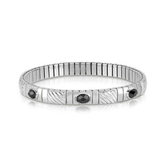 Nomination Armband XTE in Edelstahl, 925er Silber, cz und 3 Cubic Zirkonia (011_Schwarz) 043333/011