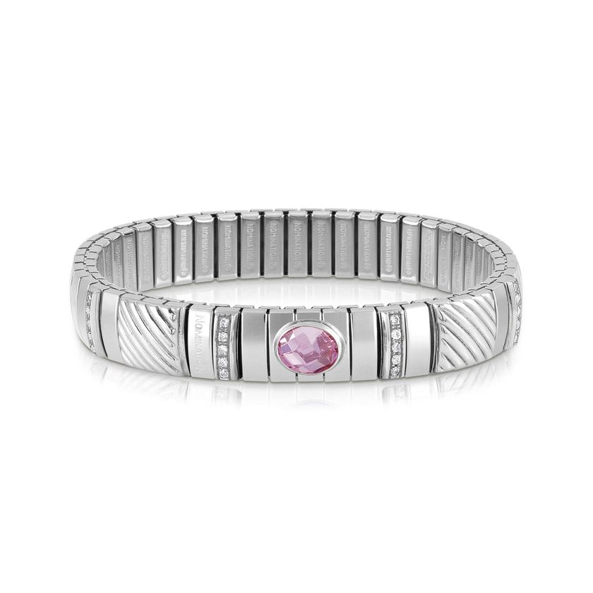 Nomination Armband XTE in Edelstahl, 925er Silber und Cubic Zirkonia MEDIUM (003_ROSA) 043334/003