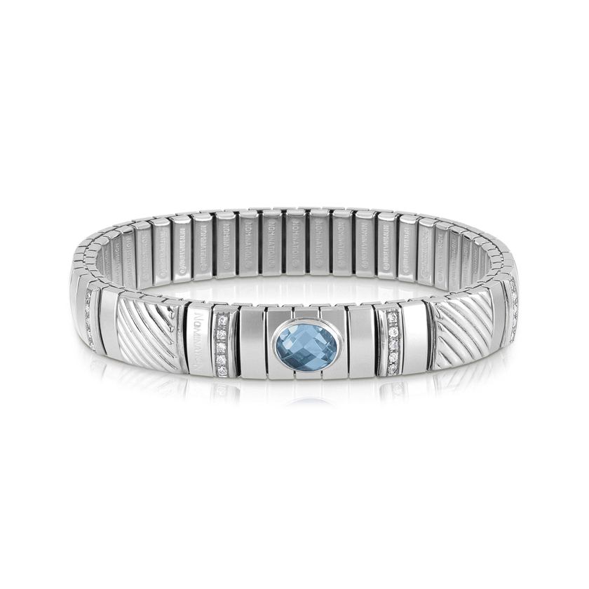 Nomination Armband XTE in Edelstahl, 925er Silber und Cubic Zirkonia MEDIUM (006_HIMMELBLAU) 043334/006