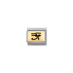 Nomination COMPOSABLE CLASSIC PLAETTCHEN Edelstahl, Email und 18k gold (20_Aegyptisches Auge) 030284/20