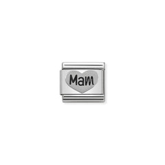 Nomination COMPOSABLE CLASSIC OXIDIERTE SYMBOLE aus Edelstahl, mit 925er Silber verziert, (15_Herz MAM) 330101/15