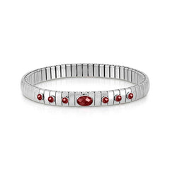 Nomination Armband XTE aus Edelstahl, 925er Silber und Edelsteinen (6P1G) (005_ROT) 043336/005