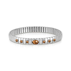 Nomination Armband XTE aus Edelstahl, 925er Silber und Edelsteinen (6P1G) (012_SMOKY) 043336/012