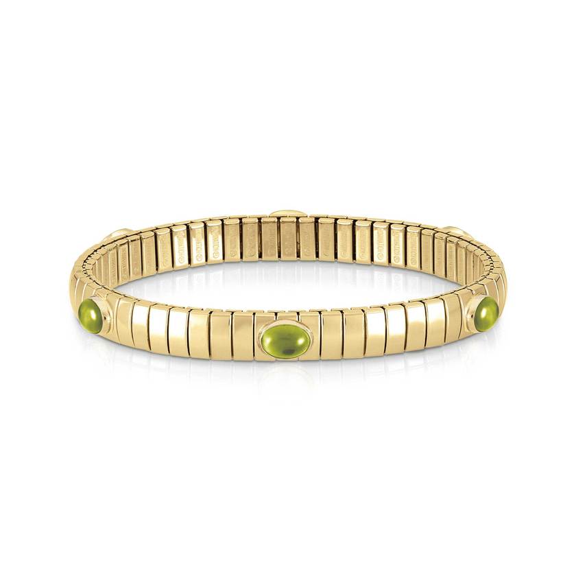 Nomination Armbaender GOLDEN S aus Edelstahl, 925er Silber und 6 Edelsteinen (016_PERIDOT) 042823/016