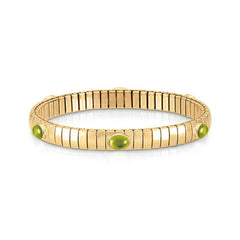 Nomination Armbaender GOLDEN S aus Edelstahl, 925er Silber und 6 Edelsteinen (016_PERIDOT) 042823/016