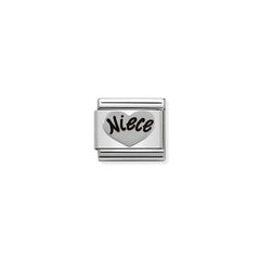 Nomination COMPOSABLE CLASSIC OXIDIERTE SYMBOLE aus Edelstahl, mit 925er Silber verziert, (16_Herz NIECE) 330101/16