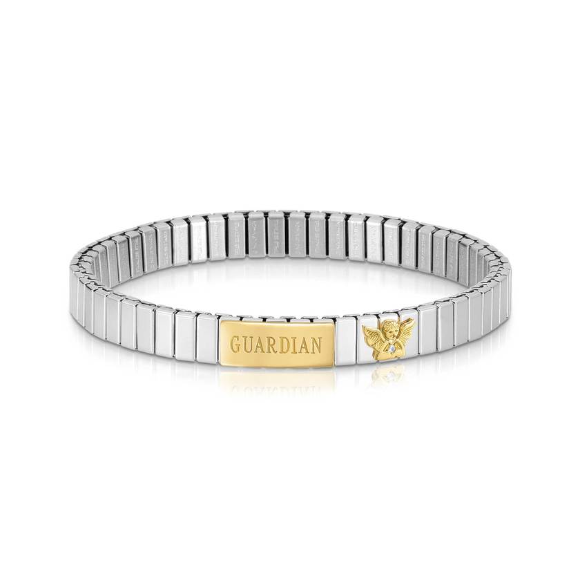 Nomination Armband XTE S Edelstahl und 750er Gold und Symbol, Cubic Zirkonia und Inschrift (009_Guardian) 042214/009