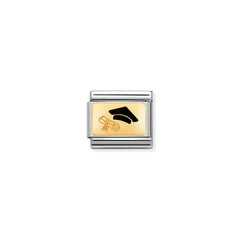 Nomination COMPOSABLE CLASSIC PLAETTCHEN Edelstahl, Email und 18k gold (27_Diplom) 030284/27