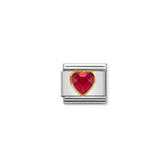 Nomination Composable Classic FACETTIERTE ZIRKONIA HERZ Edelstahl, 750er Gold (005_ROT) 030610/005