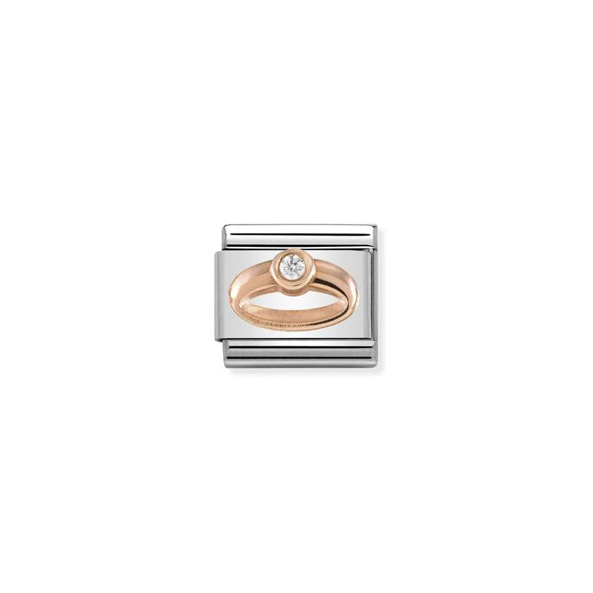 Nomination COMPOSABLE CLASSIC SYMBOLE aus Edelstahl, mit 9Kt Rosegold verziert, (04_Ring) 430305/04