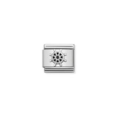 Nomination COMPOSABLE CLASSIC OXIDIERTE SYMBOLE aus Edelstahl, mit 925er Silber verziert, (26_Steuerrad Boot) 330101/26