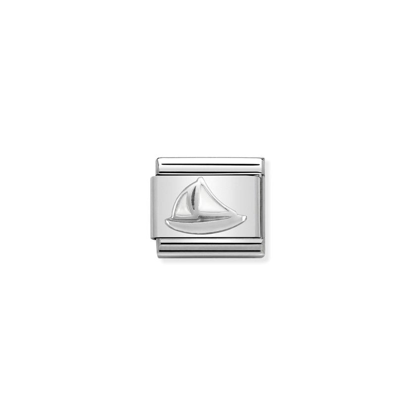 Nomination COMPOSABLE Classic SYMBOLE aus Edelstahl, Email und Silber 925 (47_Segelboot) 330202/47