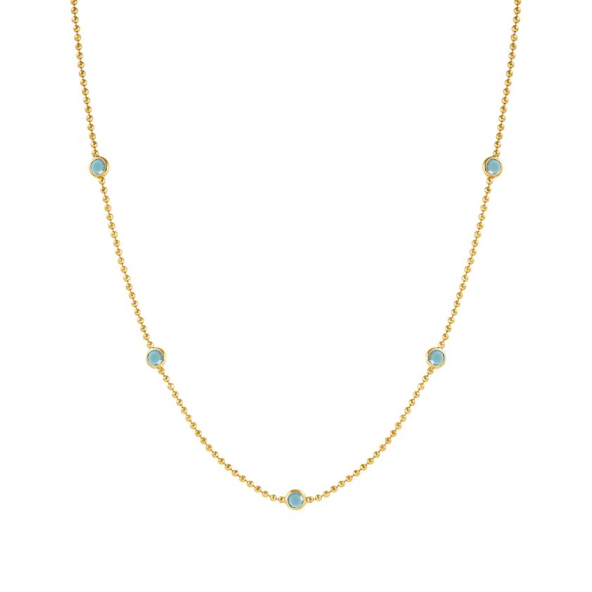 Nomination BELLA edition BLOOM Halskette aus 925er Silber und Kristallen (038_Tuerkis mit Gold-Verzierung) 146642/038