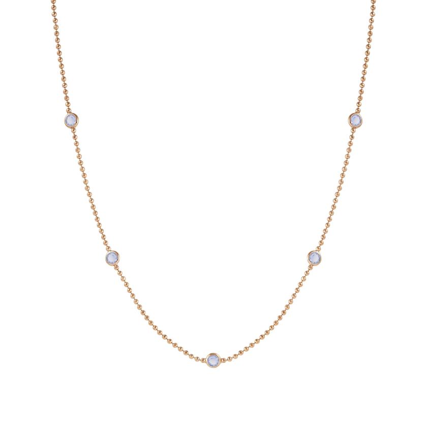 Nomination BELLA edition BLOOM Halskette aus 925er Silber und Kristallen (041_Hellblau mit Rosegold-Verzieru) 146642/041