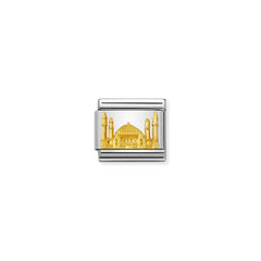 Nomination Composable Classic MONUMENTE RELIEF 2 Stahl und Gold 18 Kt (05_Ayasofya) 030164/05