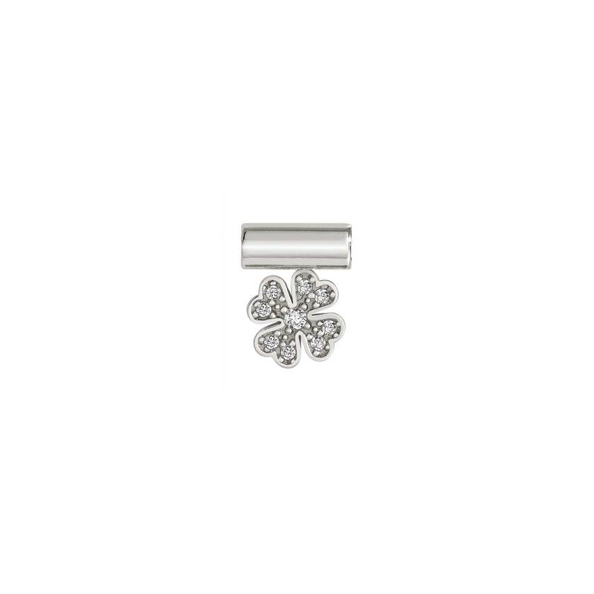 Nomination SEIMIA Anhaenger aus 925er Silber, mit Cubic Zirkonia verziert, (006_Kleeblatt) 147116/006