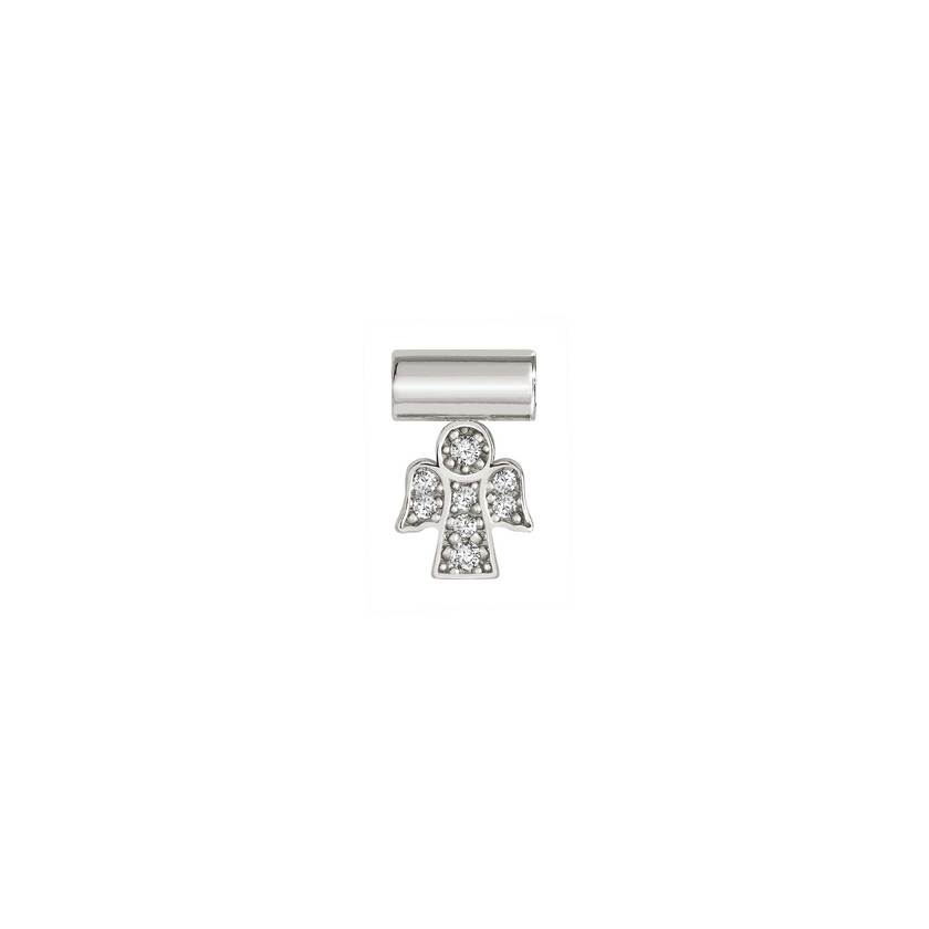 Nomination SEIMIA Anhaenger aus 925er Silber, mit Cubic Zirkonia verziert, (025_Engel) 147116/025