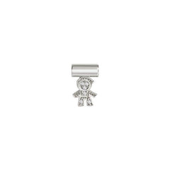 Nomination SEIMIA Anhaenger aus 925er Silber, mit Cubic Zirkonia verziert, (027_Junge mit Herz) 147116/027