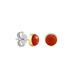 Nomination EARRINGS Ohrstecker aus Edelstahl, mit runden Edelsteinen in Fassung aus 18Kt Gelbgold (005_KORALLE) 027842/005